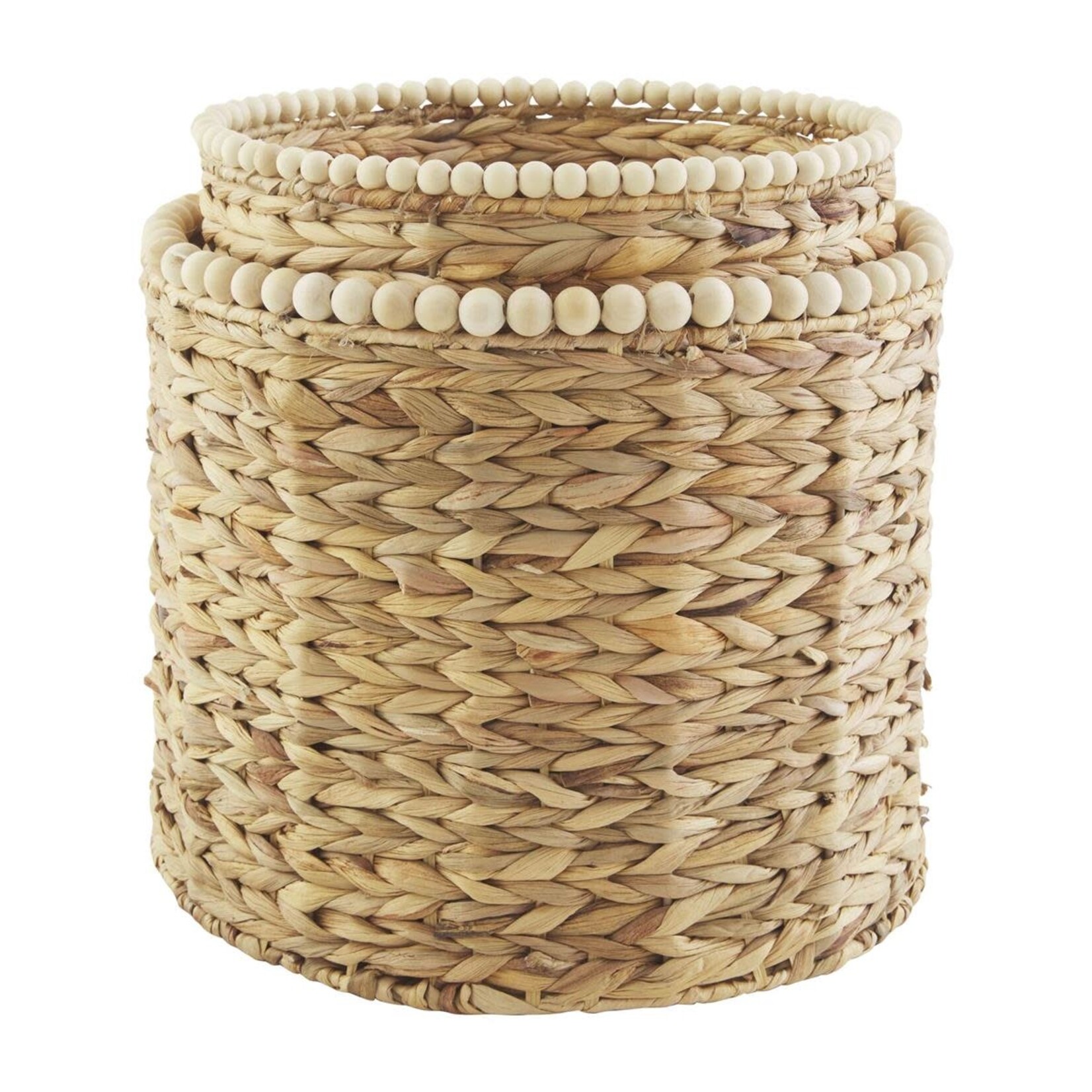 Mud Pie Hyacinth Beaded Basket-Large
