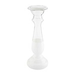 Mud Pie Medium White Glass Candle Holder