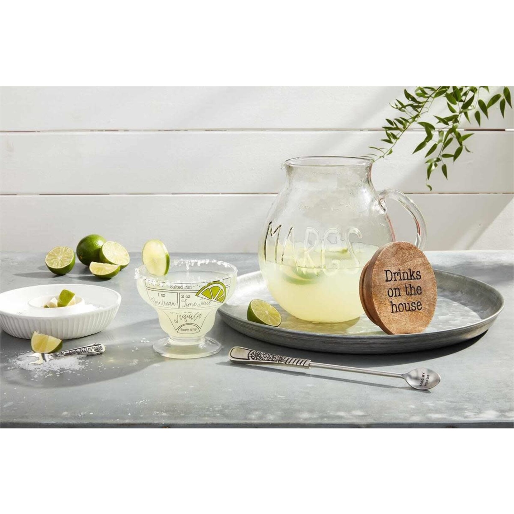 Mud Pie Margarita Recipe Glass Set