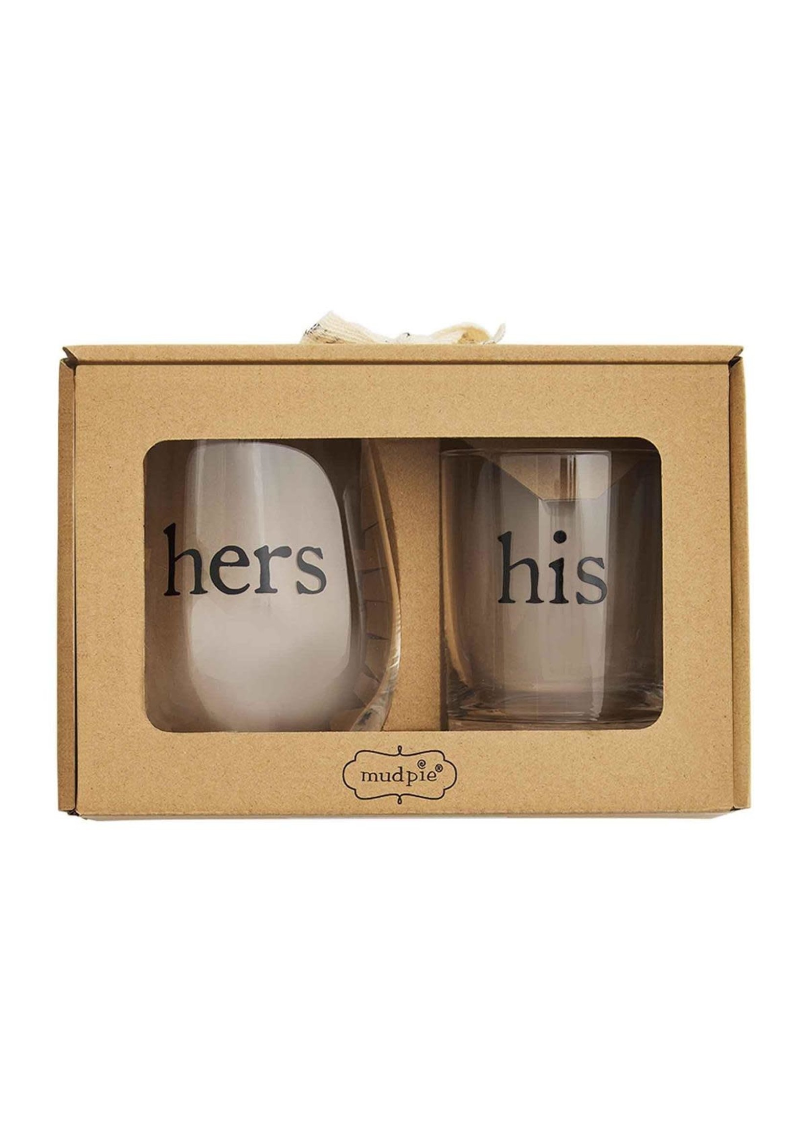 Mud Pie His & Hers Glass Set