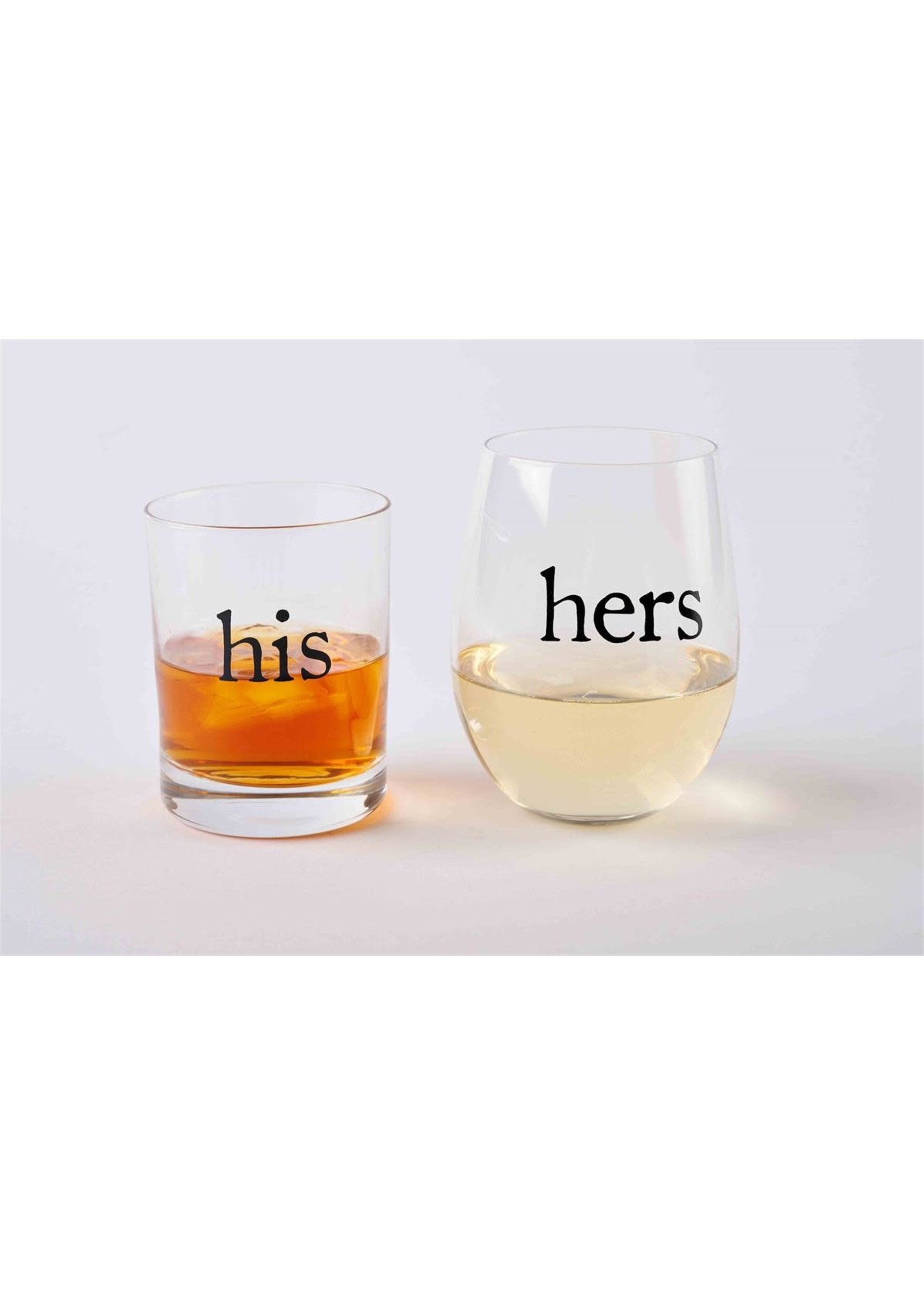 Mud Pie His & Hers Glass Set