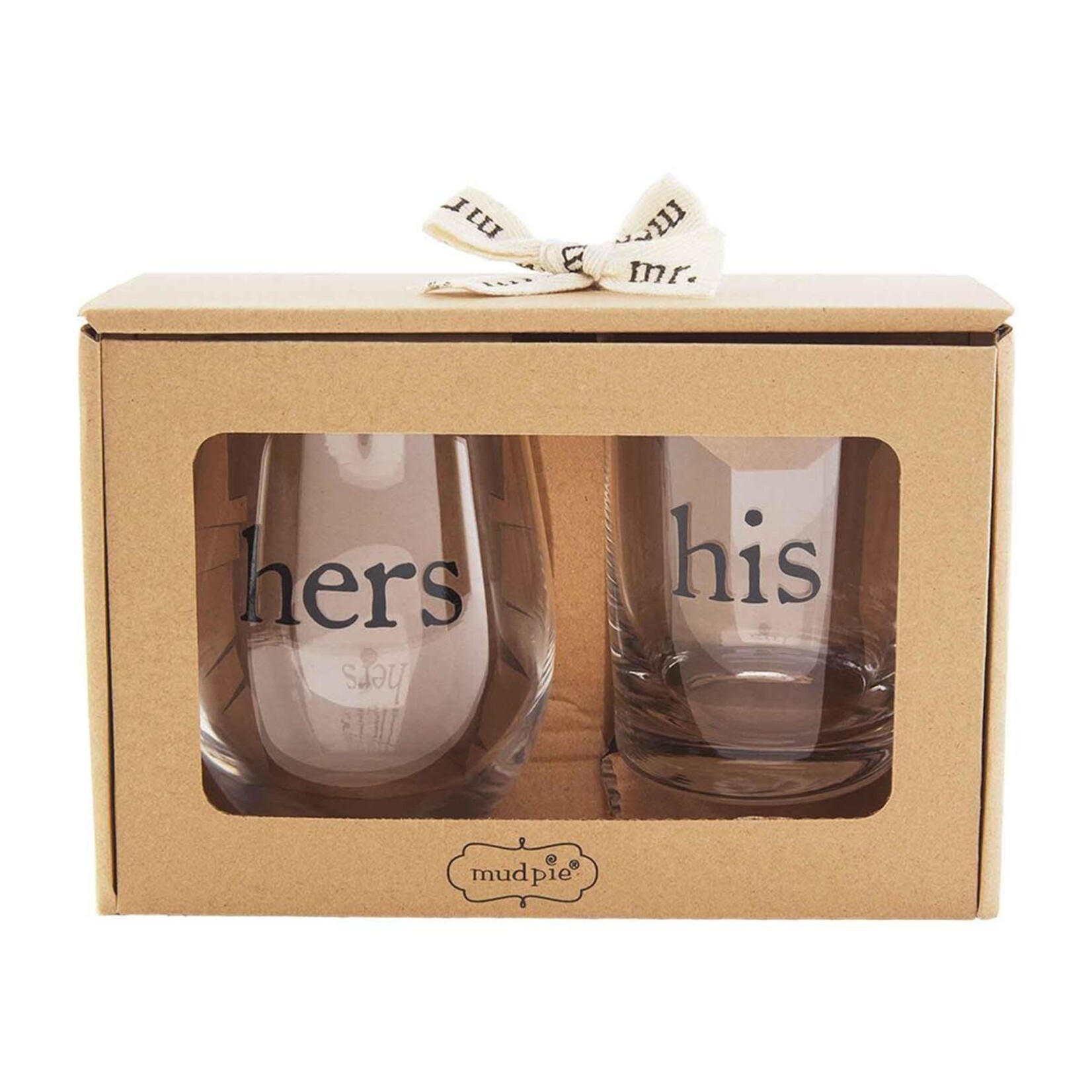 Mud Pie His & Hers Glass Set