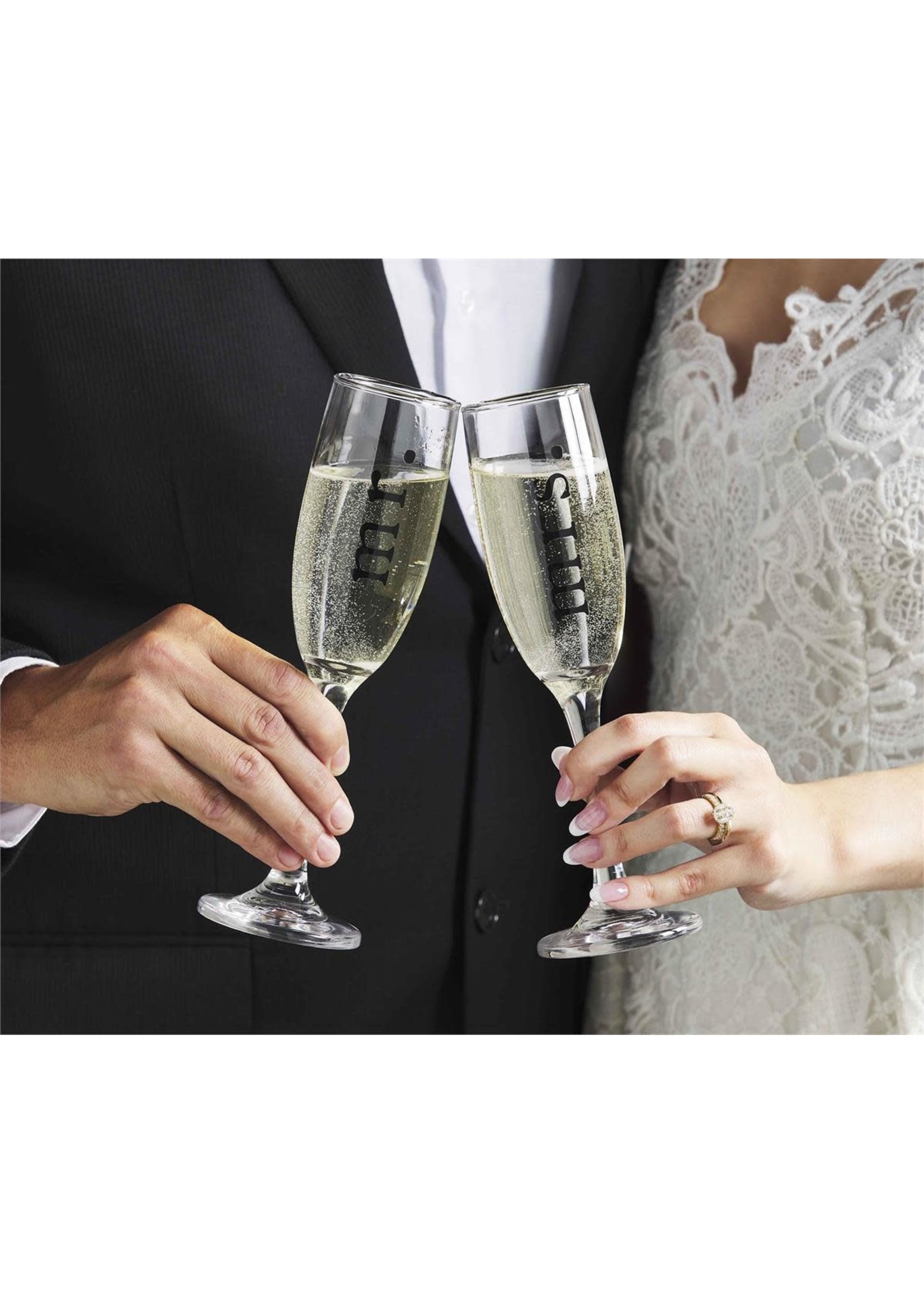 Mud Pie Wedding Champagne Flute Set