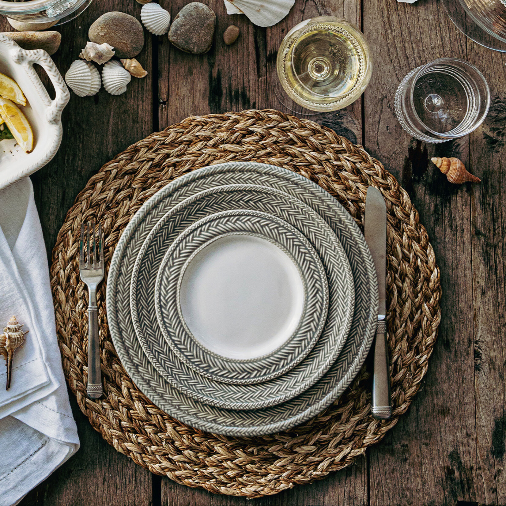 Juliska Le Panier Grey Mist Dessert/Salad Plate