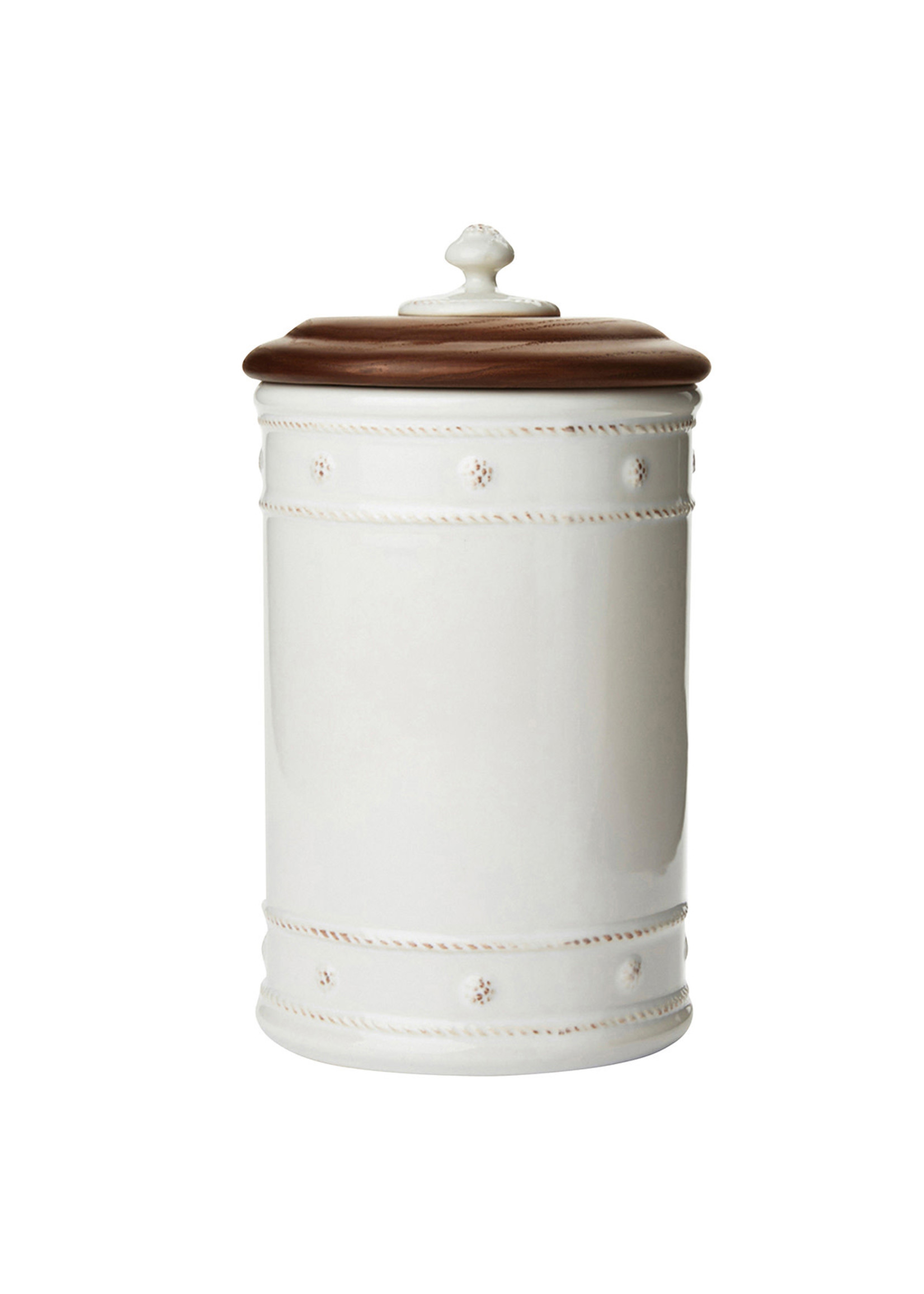 Juliska Berry & Thread Whitewash 10" Canister with Wooden Lid