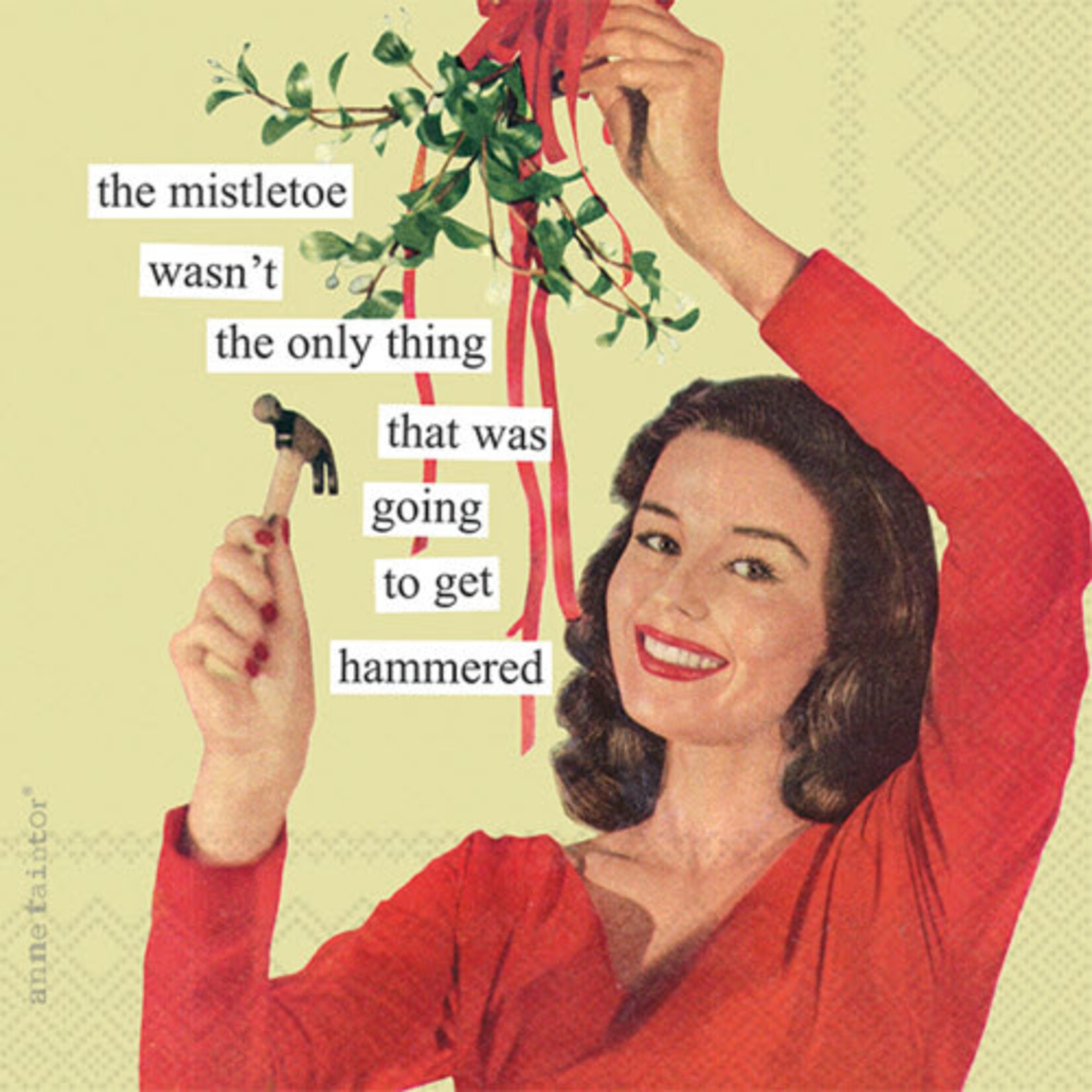 BOSTON INTERNATIONAL Mistletoe Cocktail Napkin