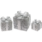 BOSTON INTERNATIONAL Silver Glitter Presents Set