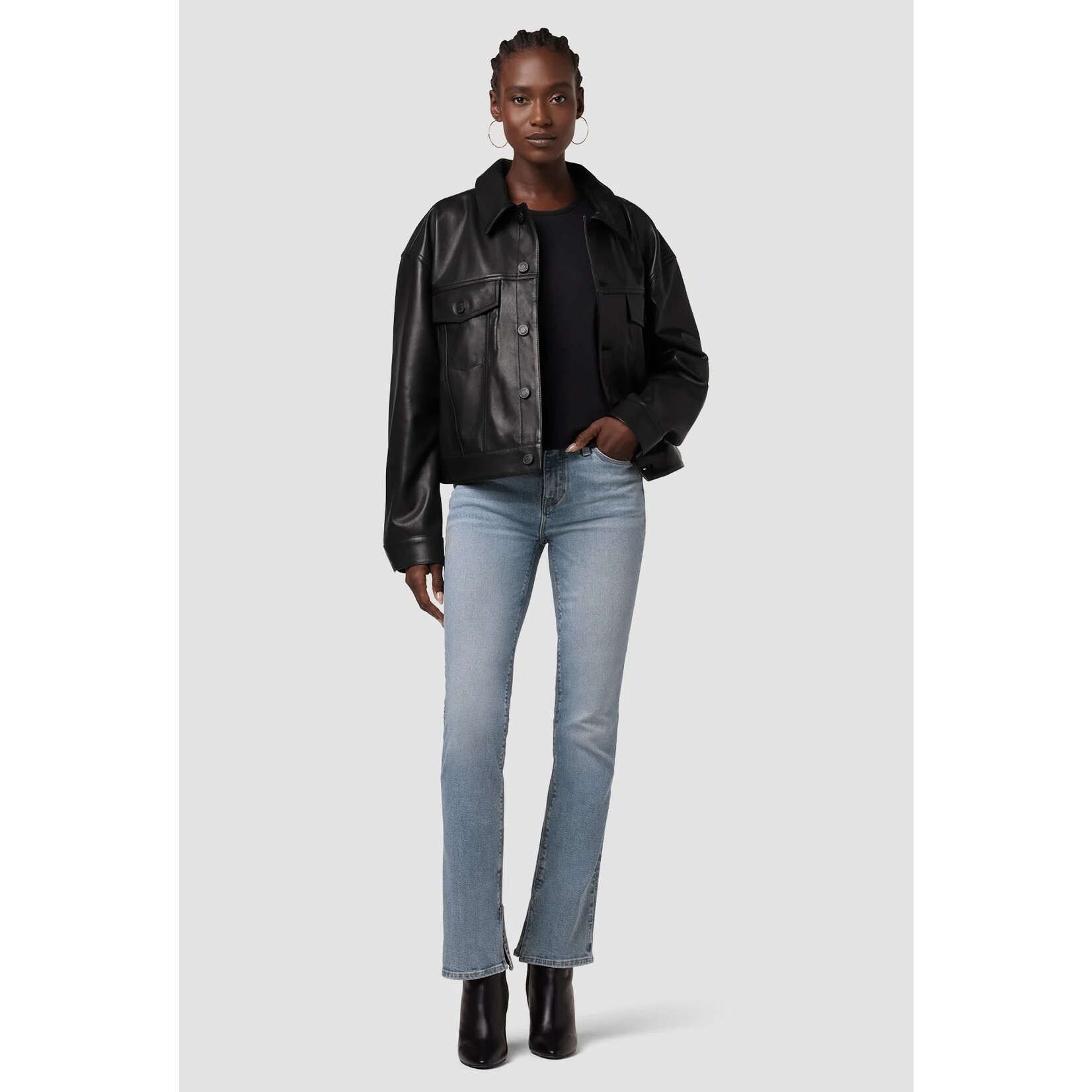 Hudson NICO MID-RISE STRAIGHT ANKLE W SLIT HEM in OASIS