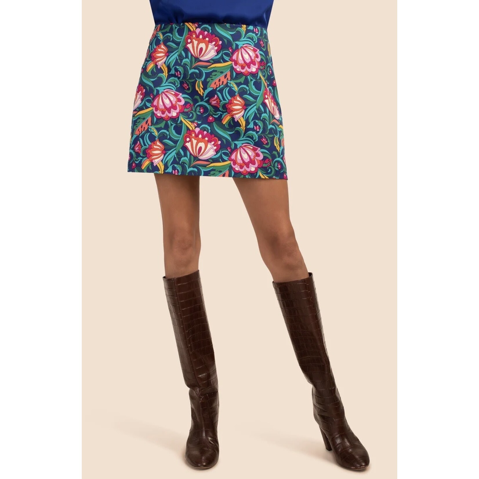 TRINA TURK Rico Skirt Bengal Blue Multi