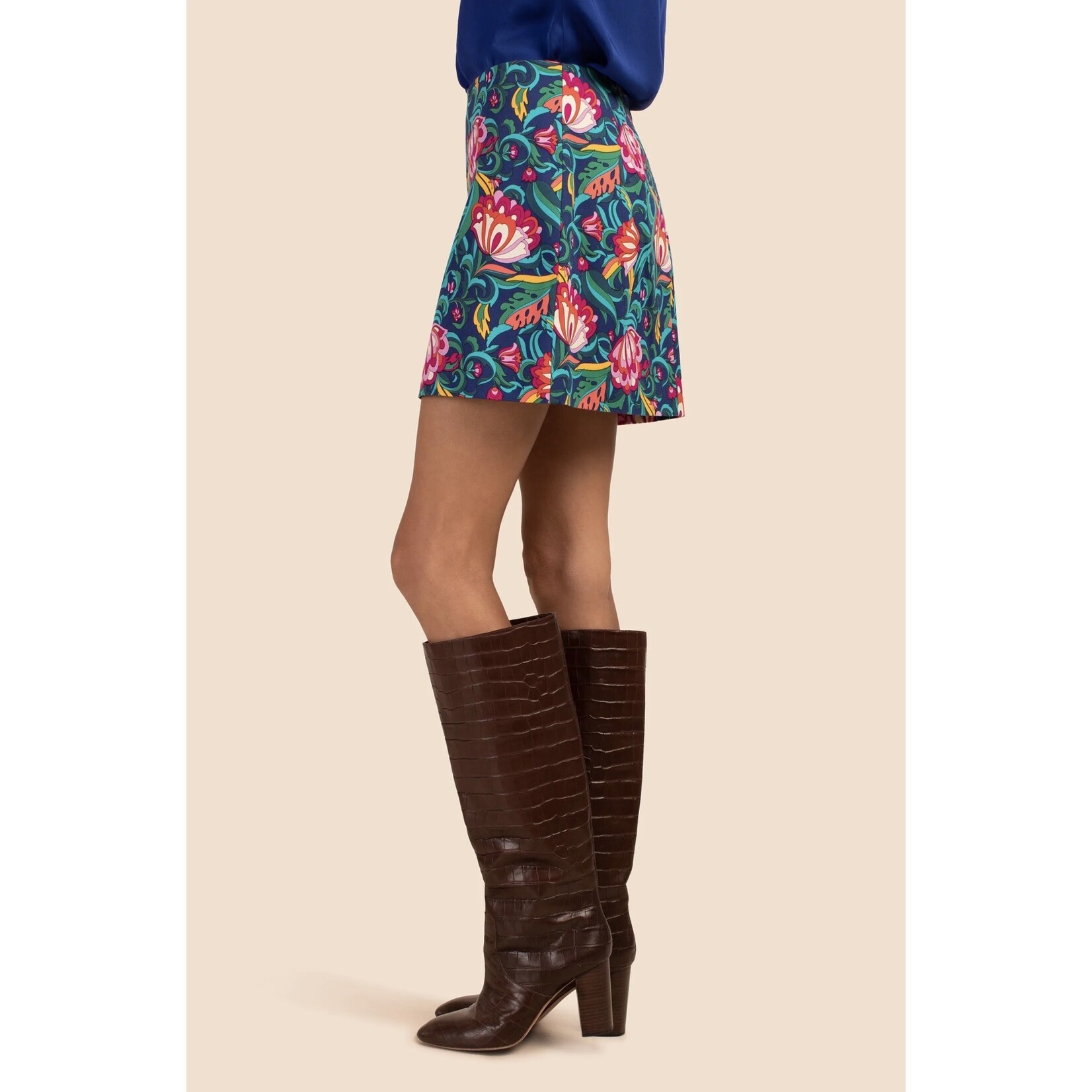 TRINA TURK Rico Skirt Bengal Blue Multi