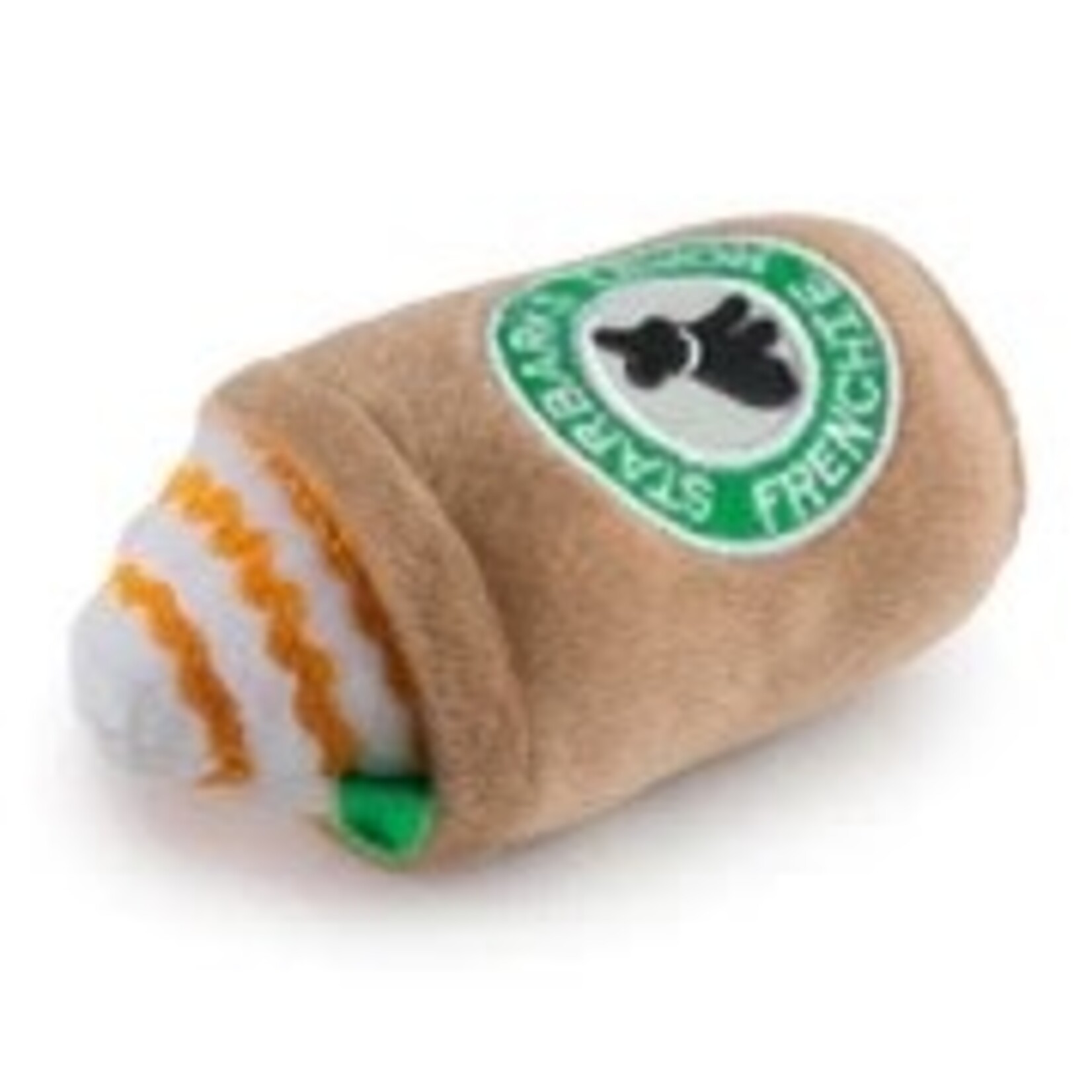 Haute Diggity Dog Starbarks Frenchie Roast Plush Toy w/Straw-Small