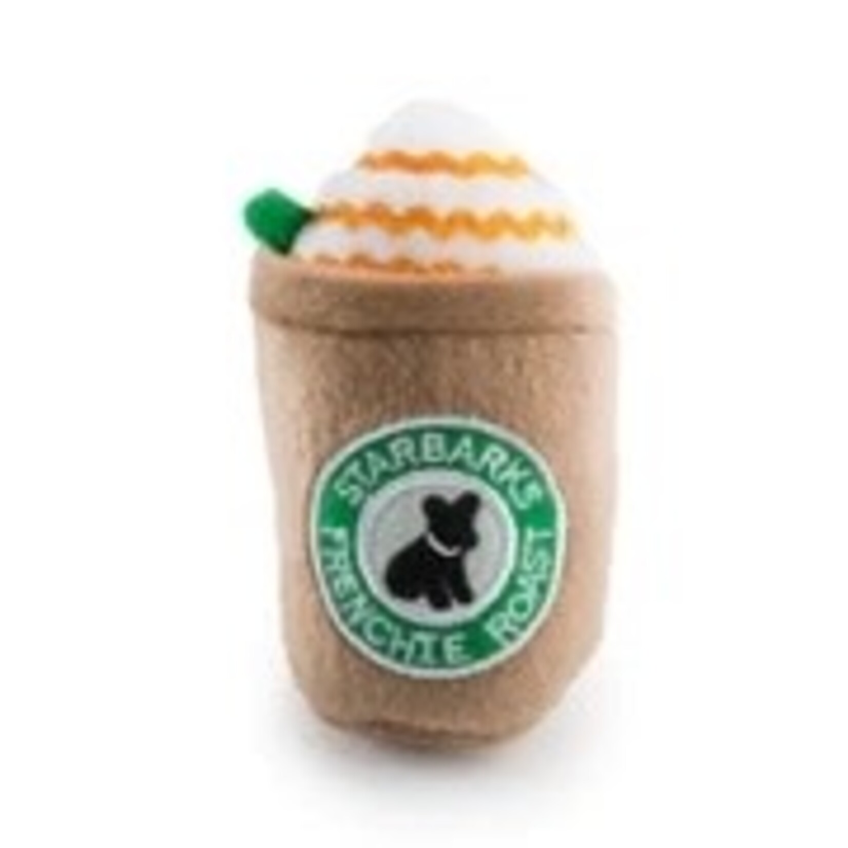 Haute Diggity Dog Starbarks Frenchie Roast Plush Toy w/Straw-Small