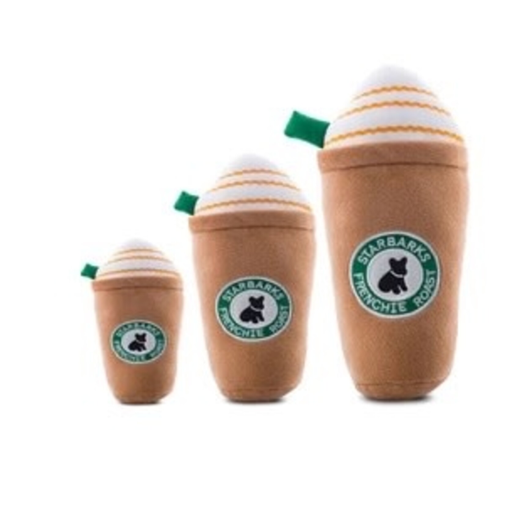 Haute Diggity Dog Starbarks Frenchie Roast Plush Toy w/Straw-Small