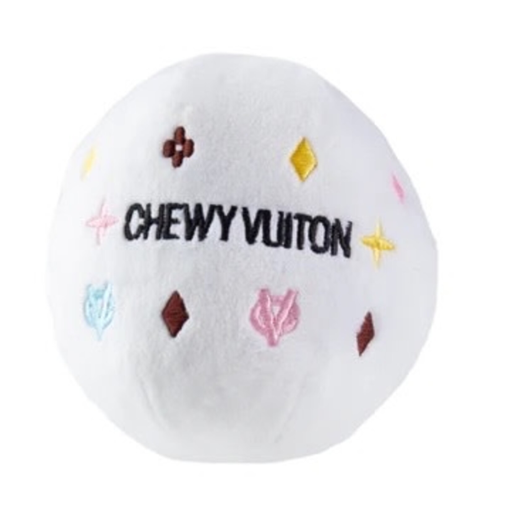 Haute Diggity Dog White Chewy Vuiton Ball-Large