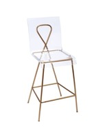 Old World Design GOLD AND ACRYLIC AINSLEY COUNTER HEIGHT BARSTOOL