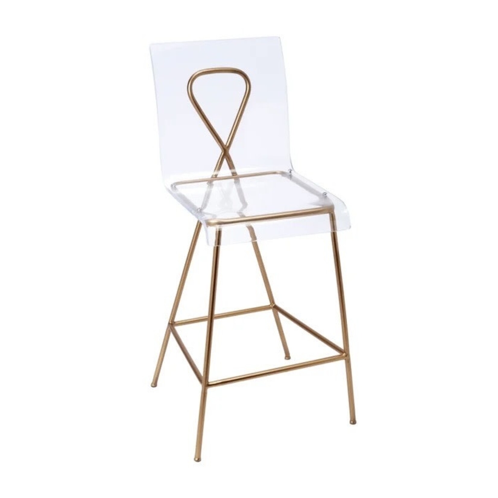 Old World Design GOLD AND ACRYLIC AINSLEY COUNTER HEIGHT BARSTOOL