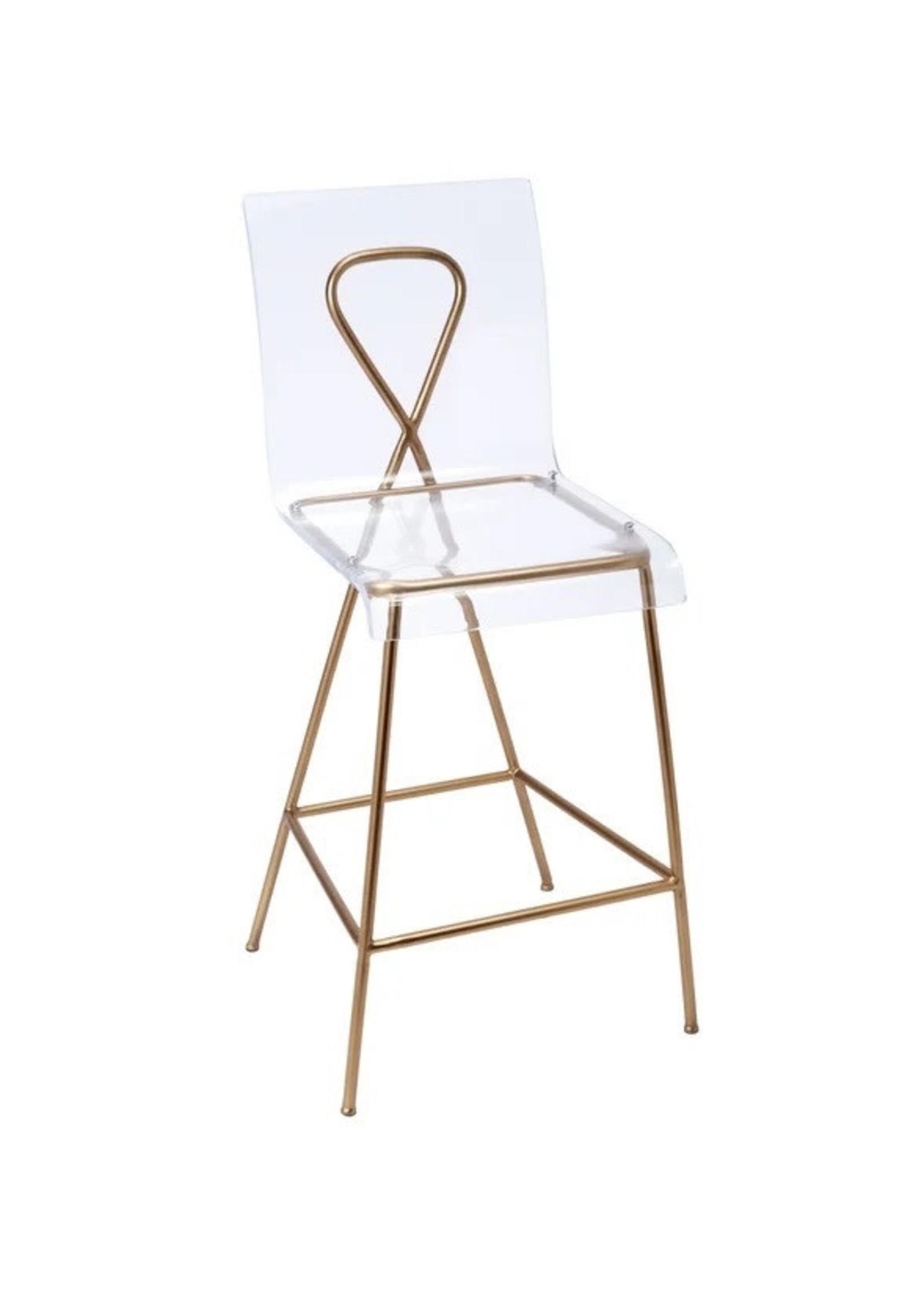 Old World Design GOLD AND ACRYLIC AINSLEY COUNTER HEIGHT BARSTOOL