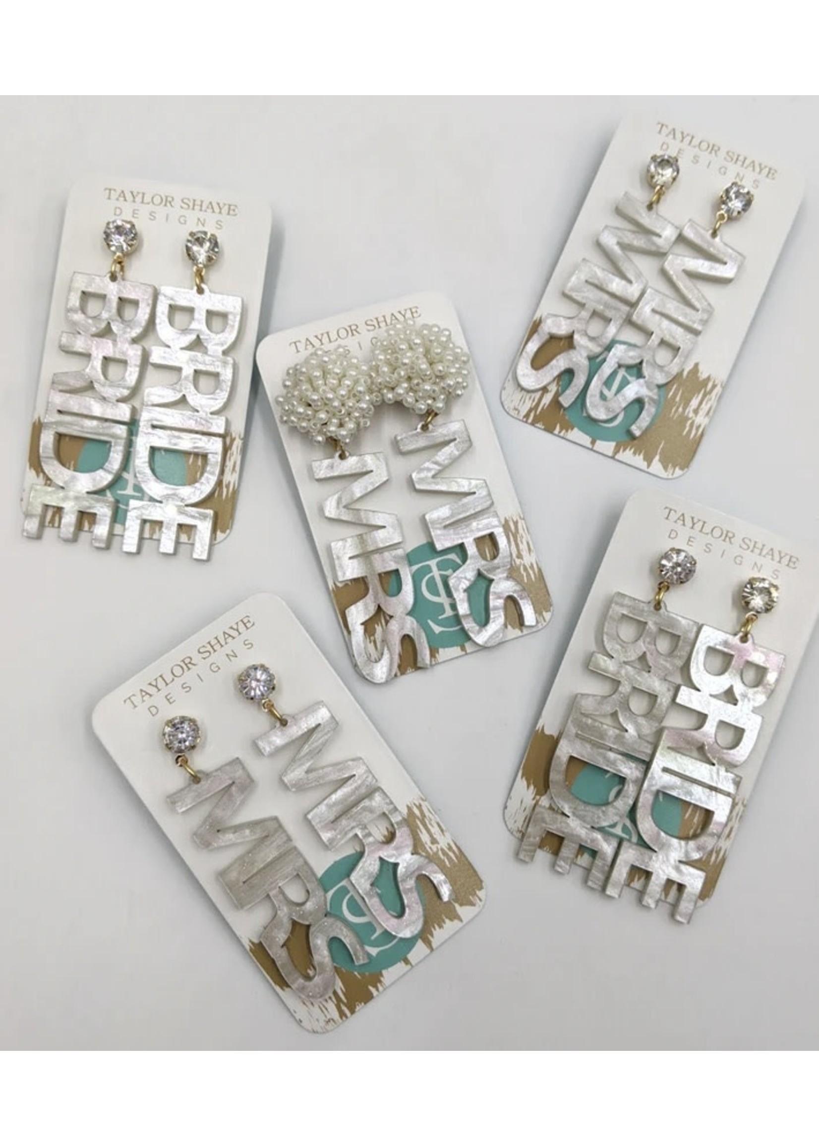 Taylor Shaye Designs Bride Shimmer Earrings-Pearl