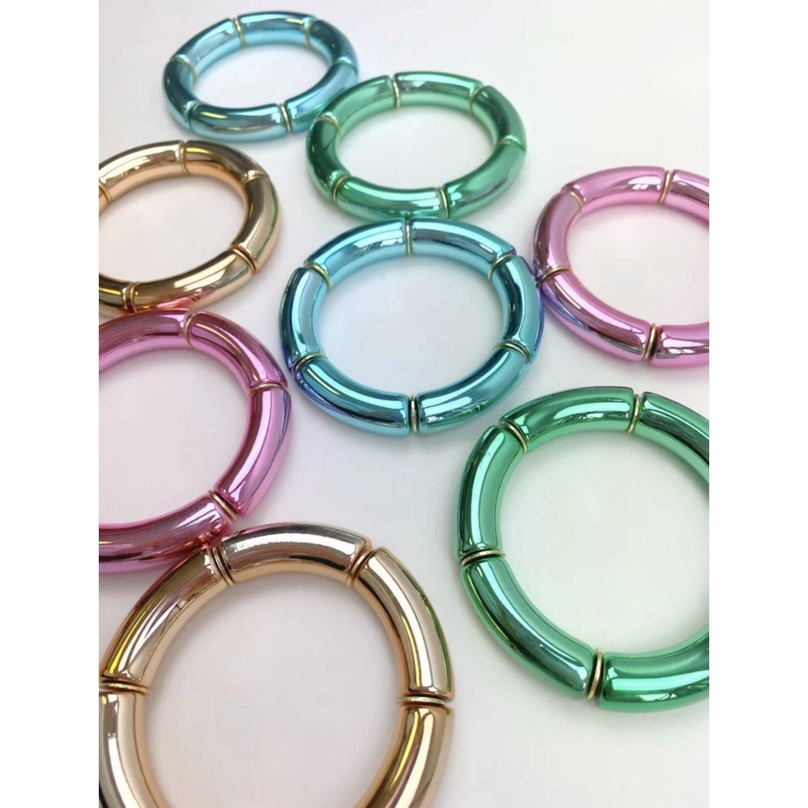 Taylor Shaye Designs Metallic Candy Bracelets-Blue