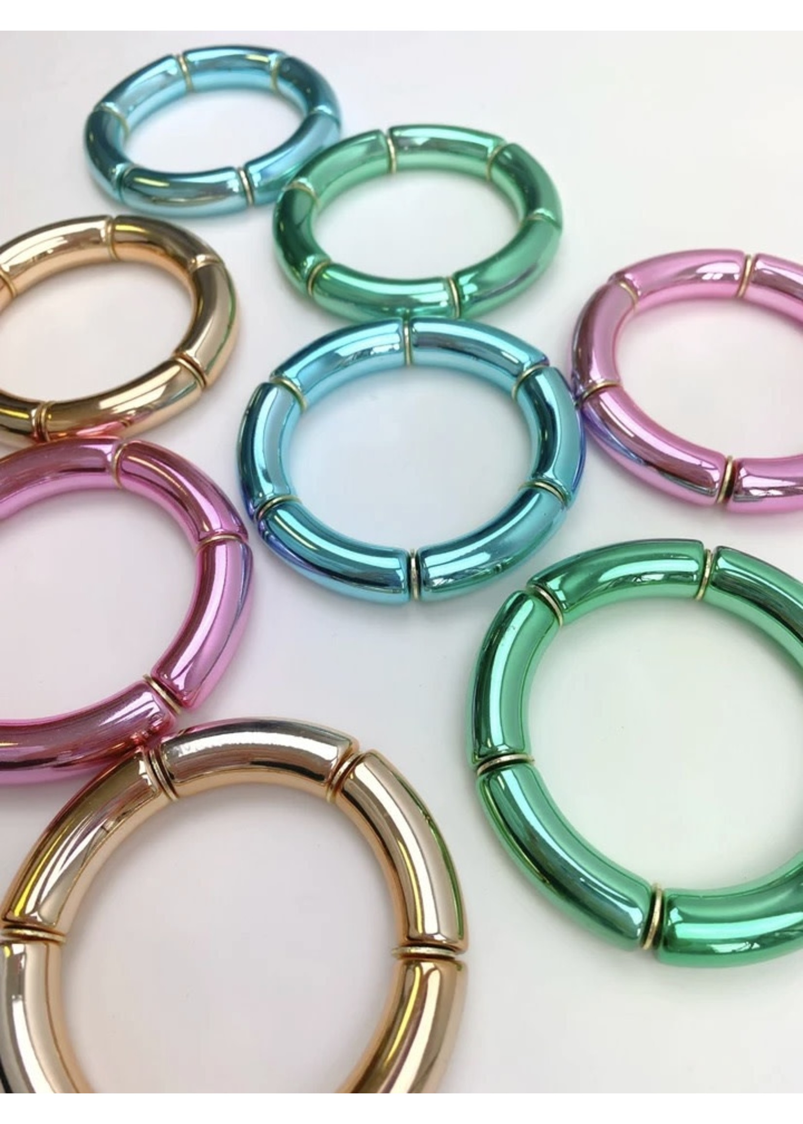 Taylor Shaye Designs Metallic Candy Bracelets-Blue