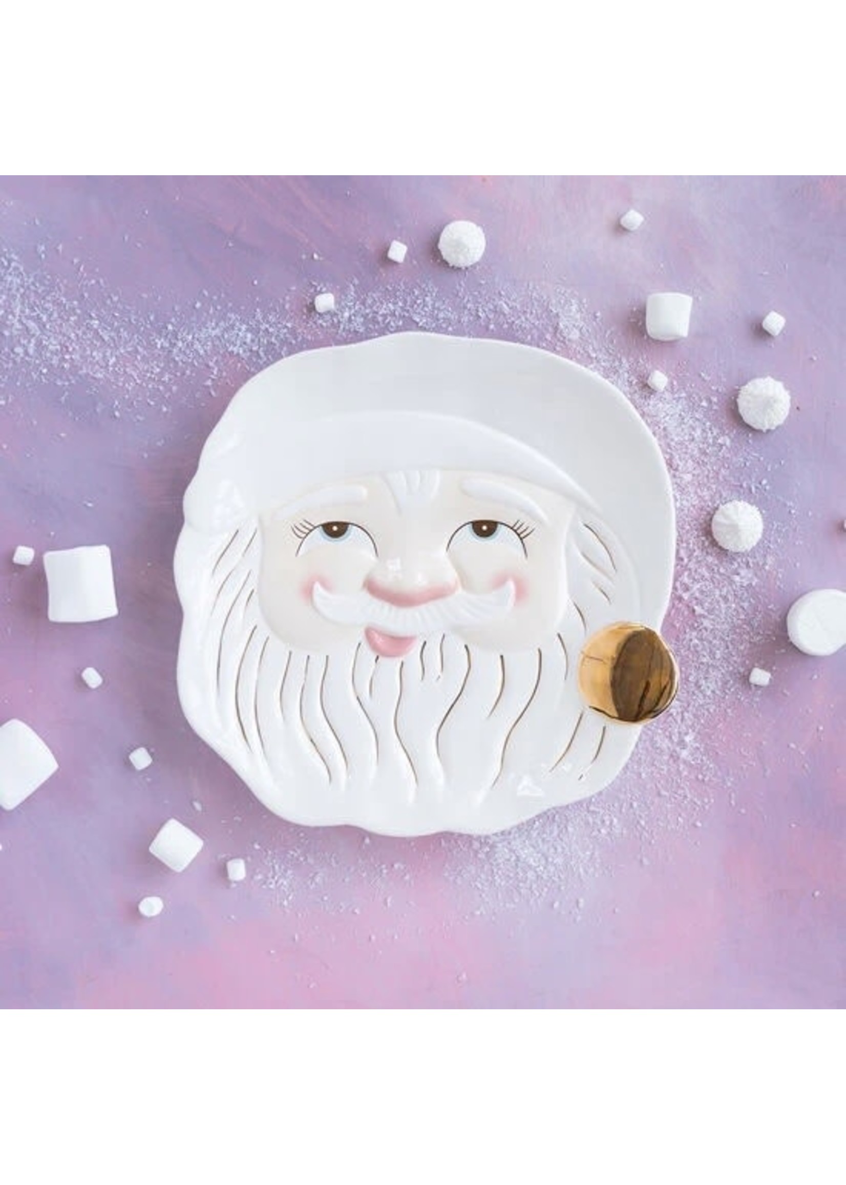 Glitterville Papa Noel Cookie Platter, Not for Microwave, Ceramic, 14"