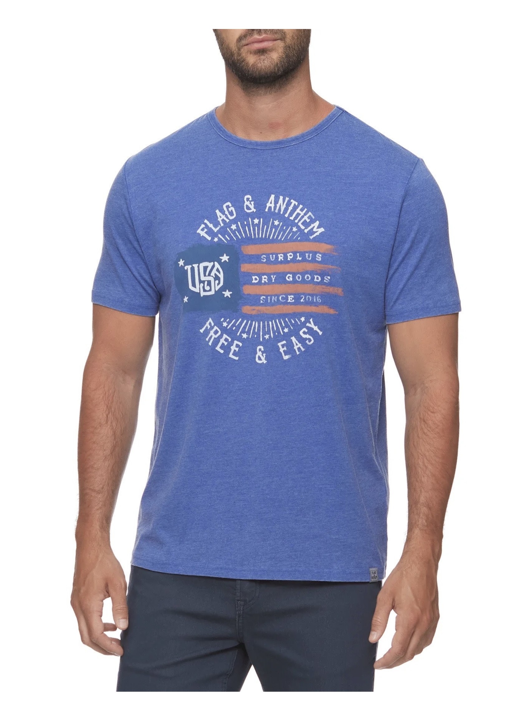 Flag & Anthem FREE AND EASY FLAG SS BLUE TEE