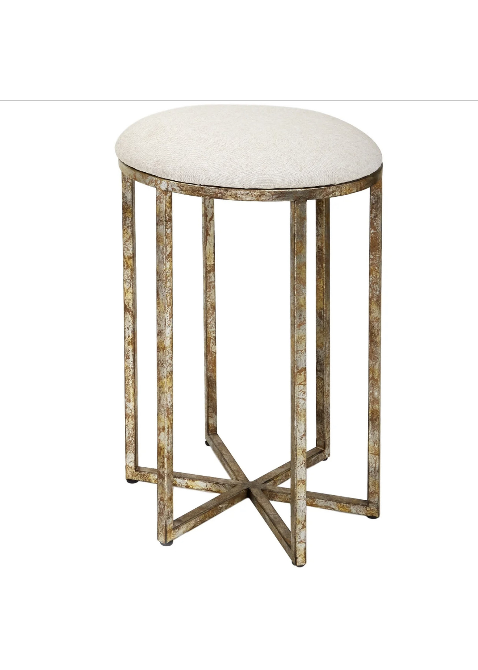 Old World Design WINSTON COUNTER HEIGHT BAR STOOL WITH LINEN CUSHION