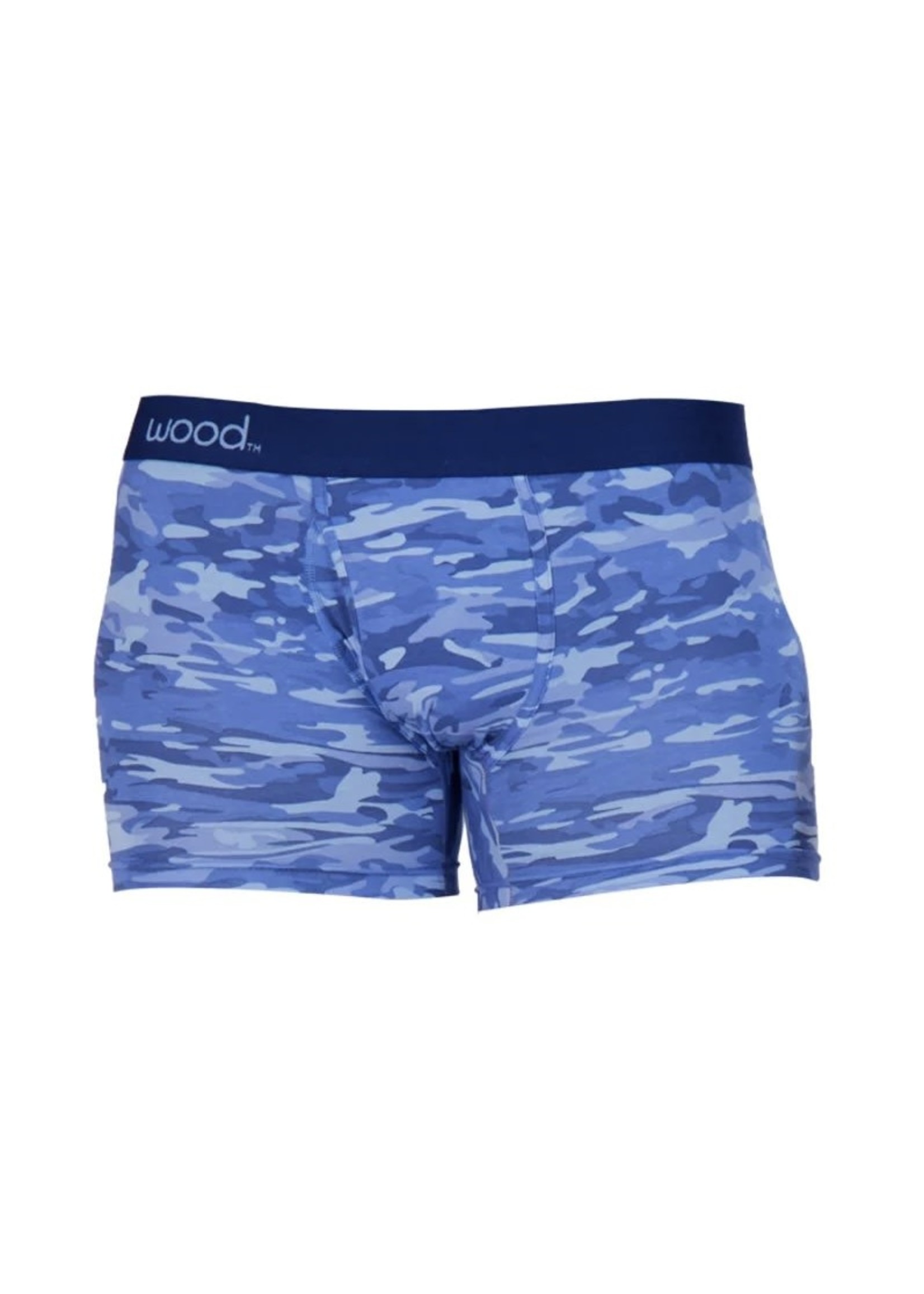 Wood Underwear Boxer Brief with Fly in Blue Camo