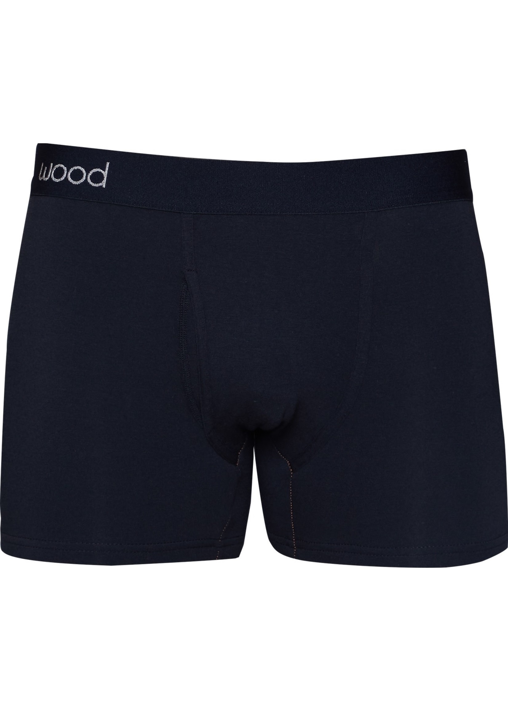 Wood Underwear Boxer Brief w/Fly in Black