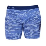 Wood Underwear Biker Brief w/Fly in Blue Camo