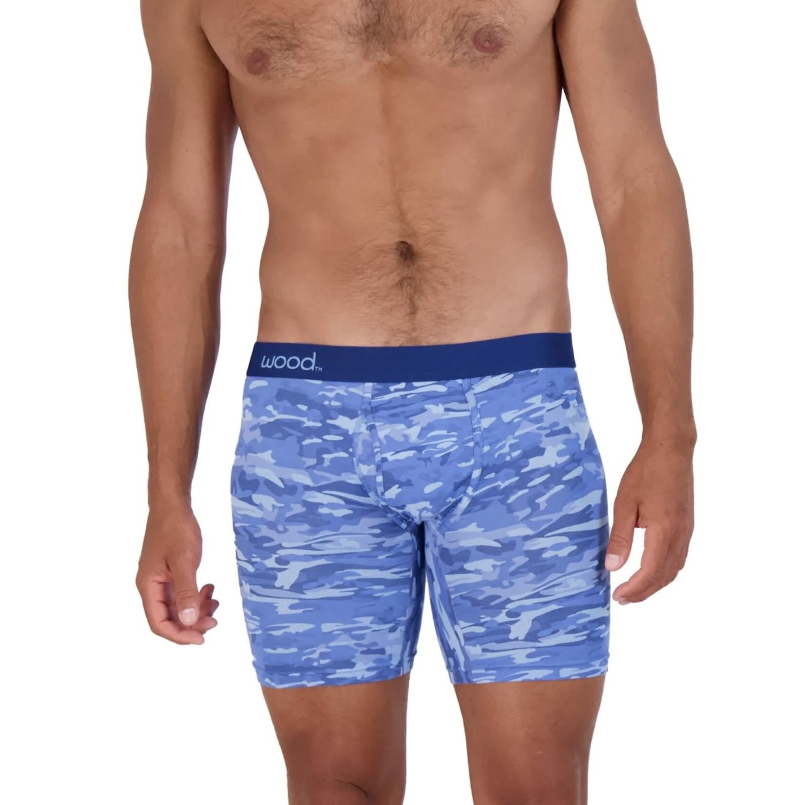 Wood Underwear Biker Brief w/Fly in Blue Camo