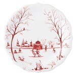 Juliska Country Estate Winter Frolic Ruby "Mr. & Mrs. Claus" Party Plates Set/4