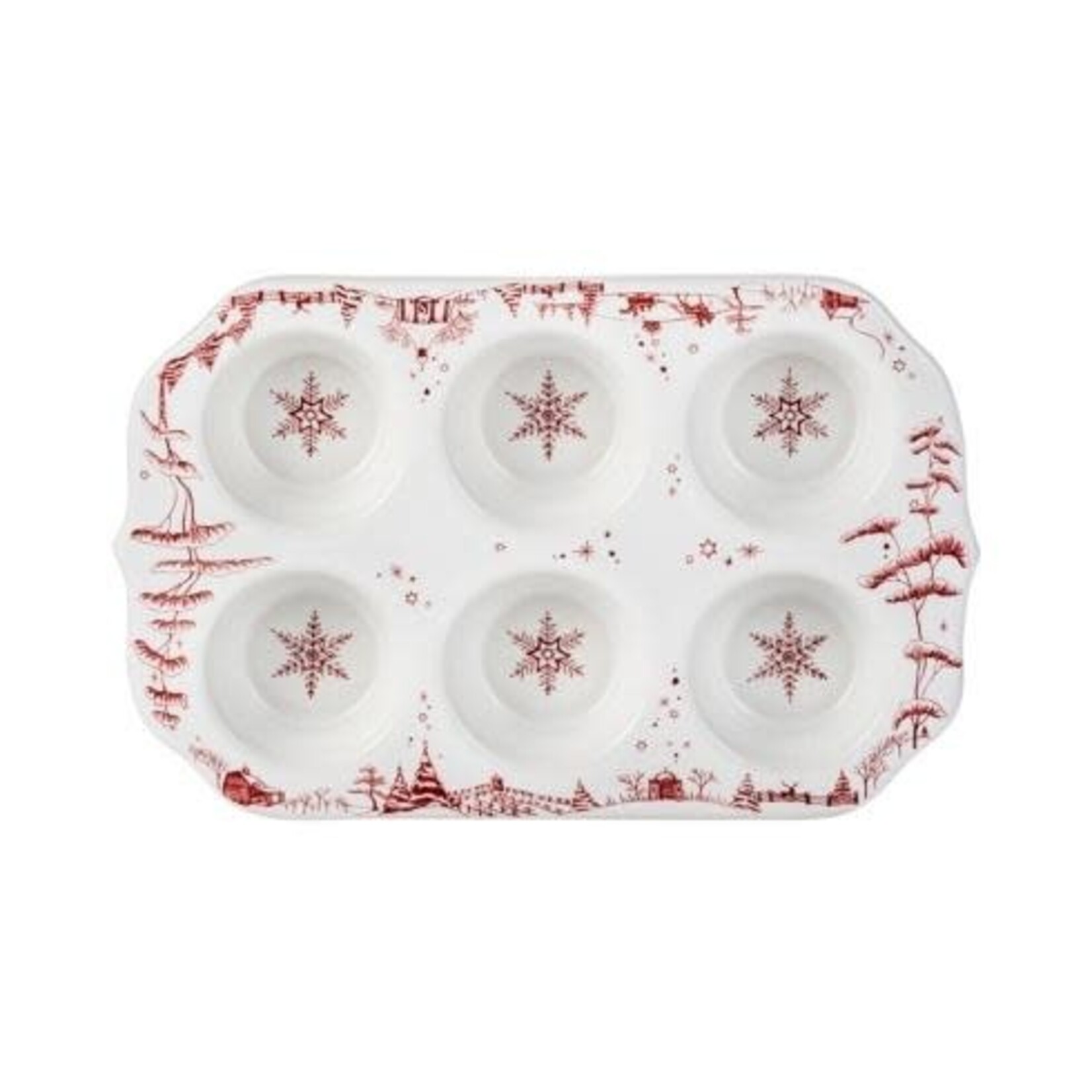 Juliska Country Estate Winter Frolic Ruby Muffin Dish