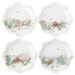 Juliska Berry & Thread North Pole Scalloped Dessert/Salad Plate Set/4