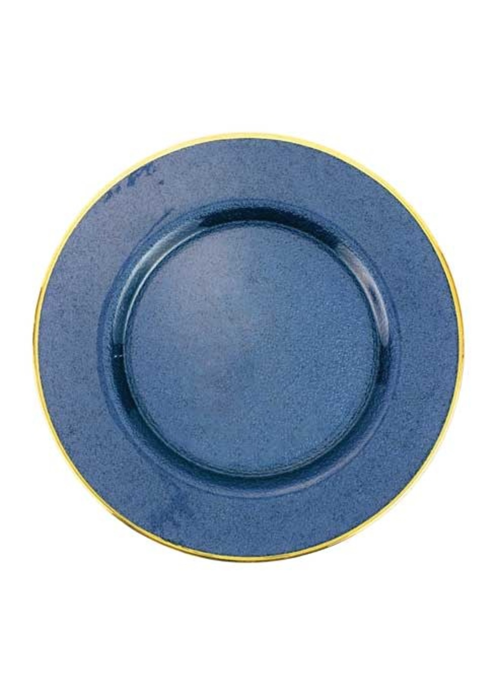 VIETRI Metallic Glass Sapphire Service Plate/Charger