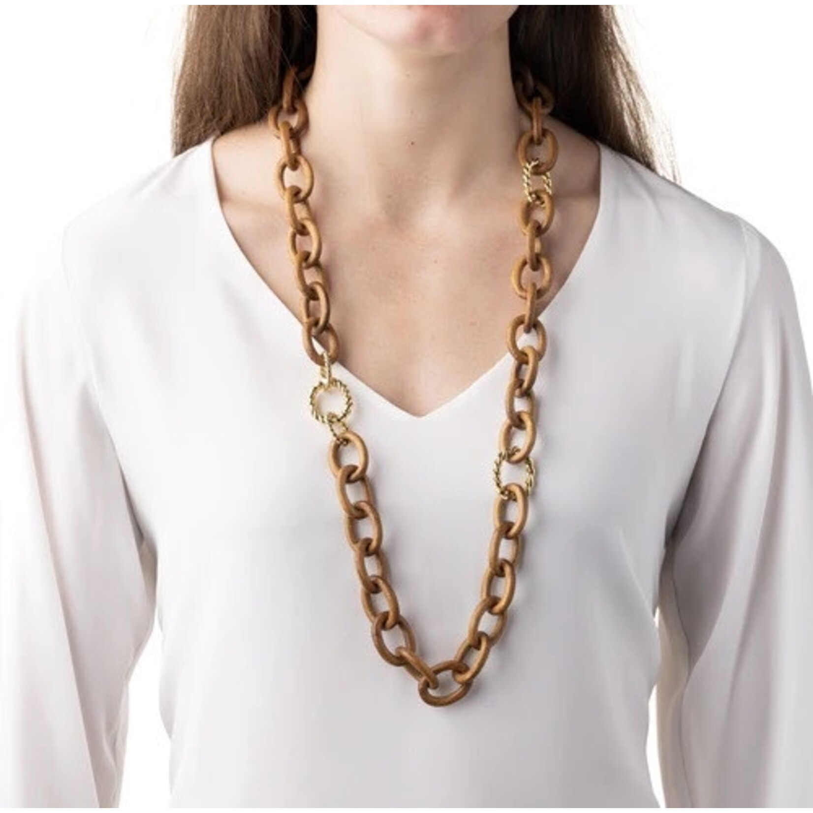 CAPUCINE DE WULF Earth Goddess Chain Necklace in Teak