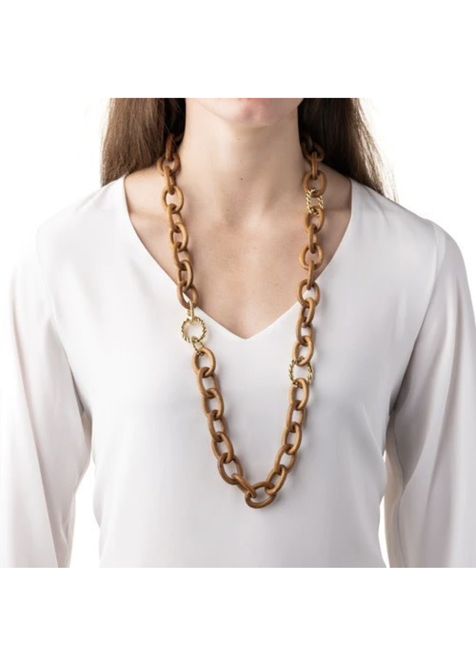 CAPUCINE DE WULF Earth Goddess Chain Necklace in Teak