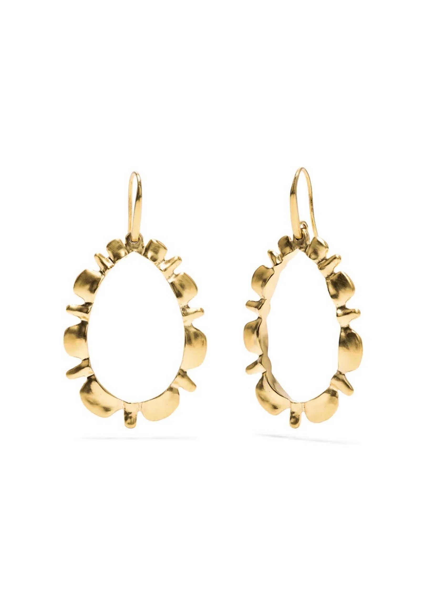 CAPUCINE DE WULF Bliss Ruffle Drop Earrings in Gold