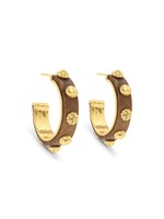 CAPUCINE DE WULF Gaia Hoop Earrings in Hammered Gold/Teak
