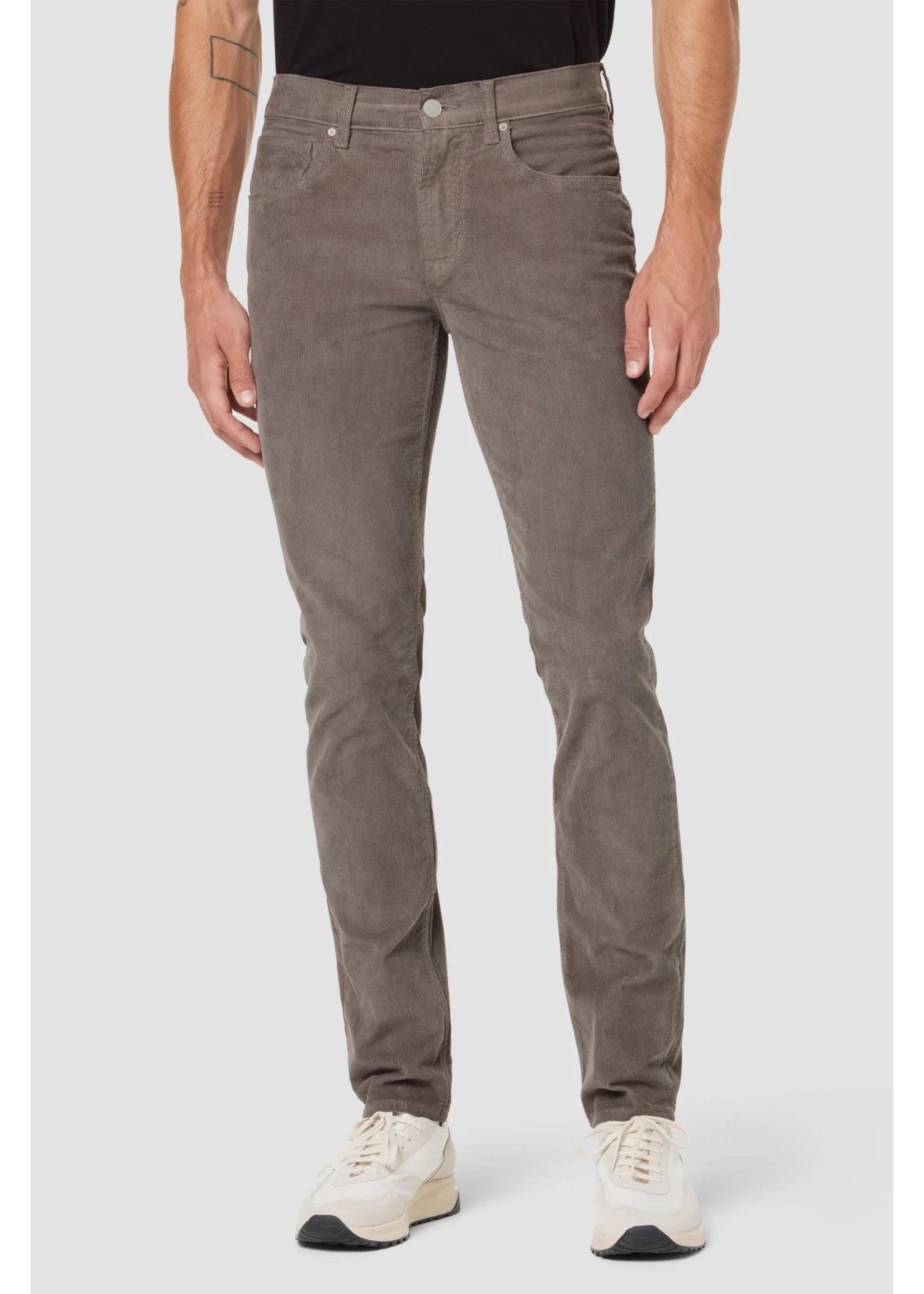Hudson Blake Slim Straight Corduroy Pant in Charcoal Grey