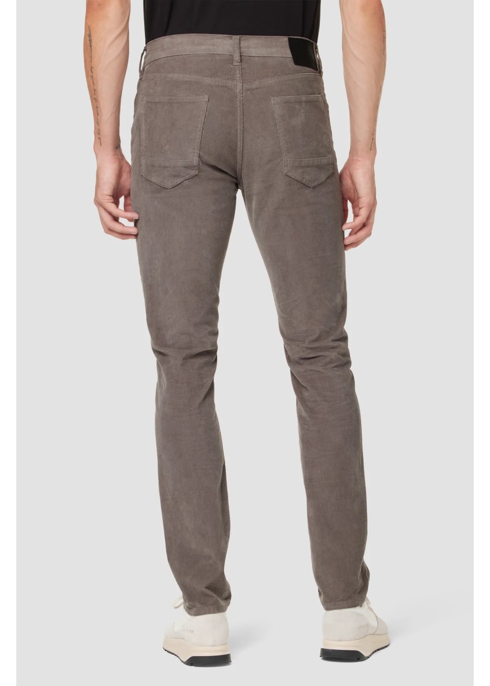 Hudson Blake Slim Straight Corduroy Pant in Charcoal Grey