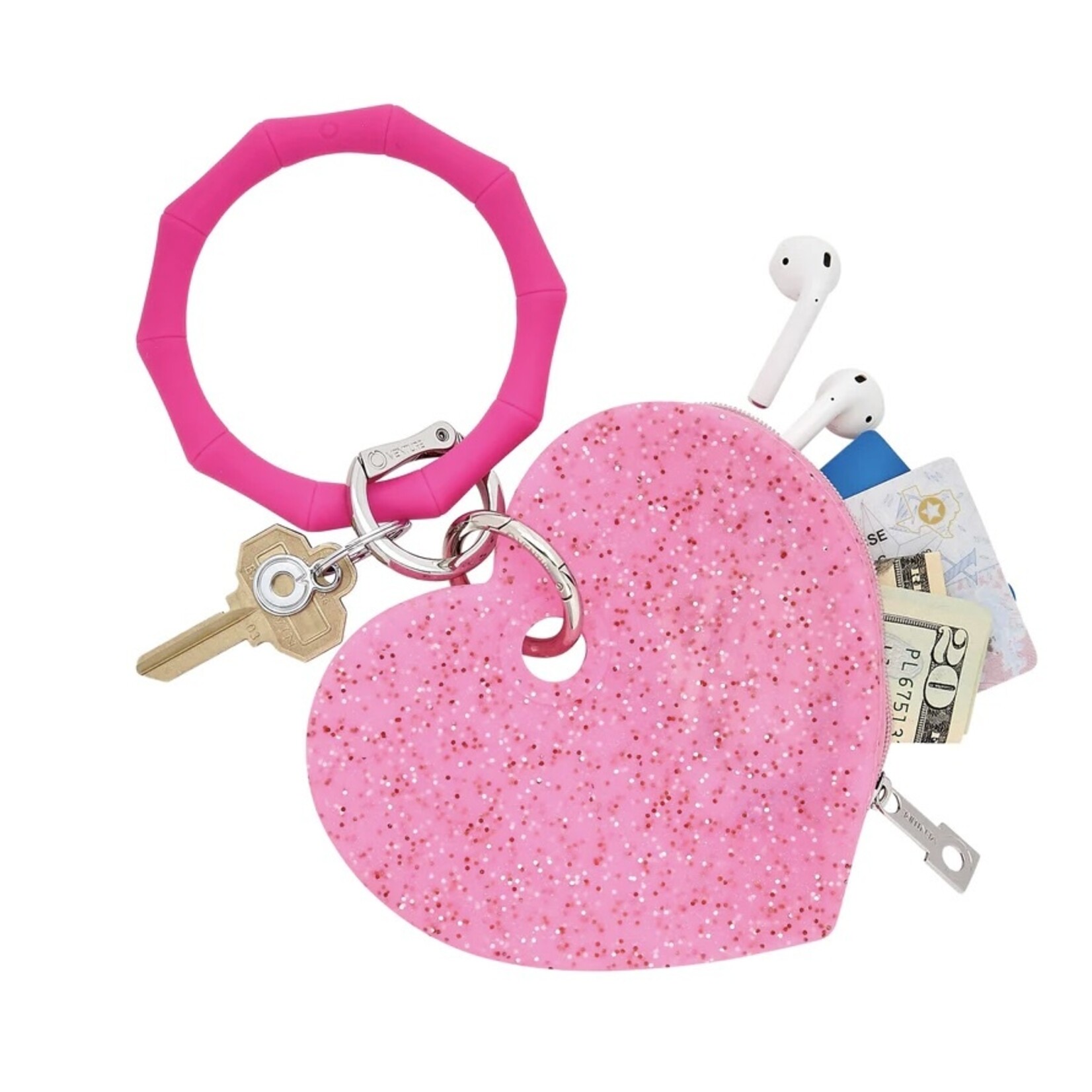 Oventure Silicone Heart Pouch Tickled Pink Confetti