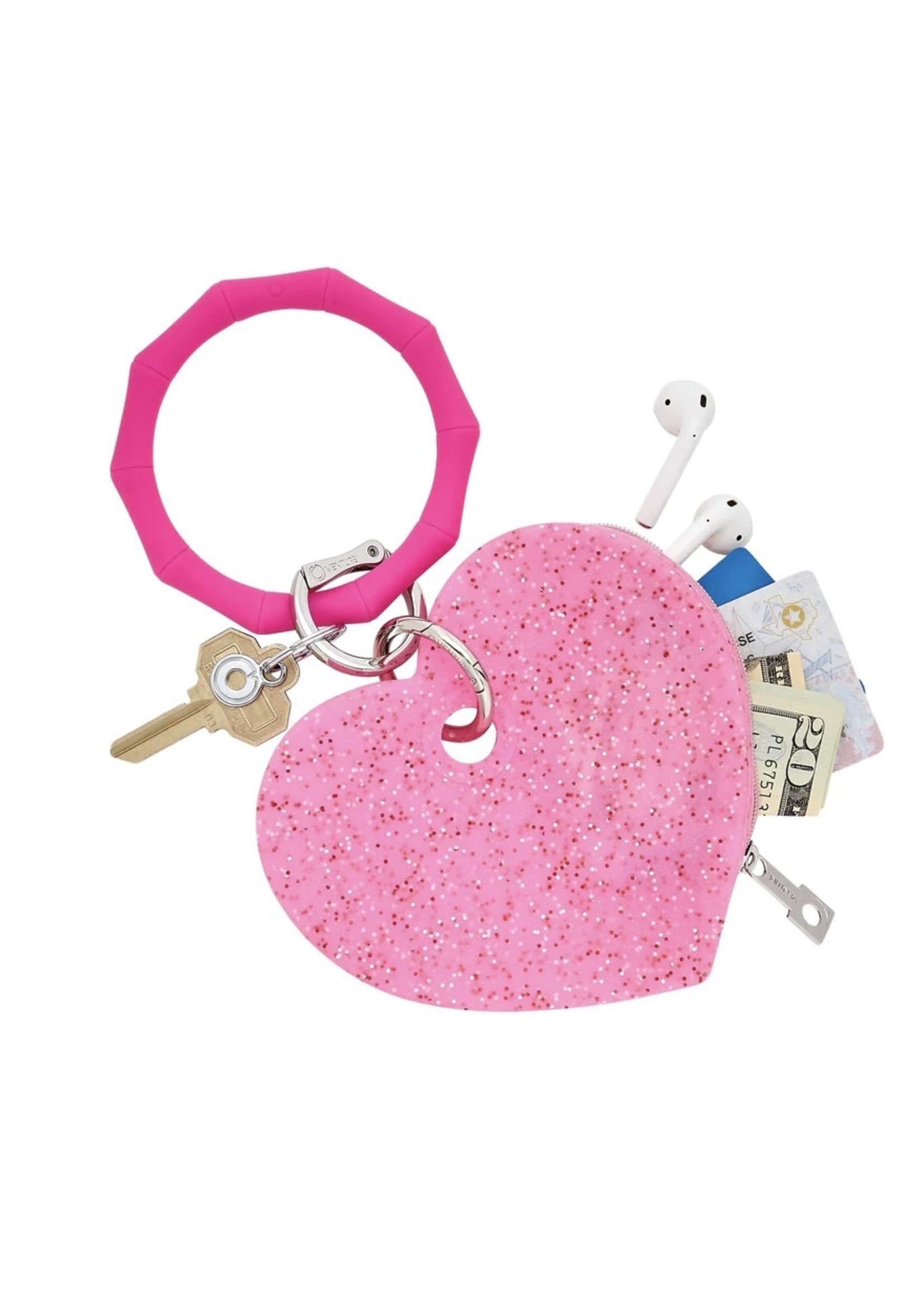 Oventure Silicone Heart Pouch Tickled Pink Confetti