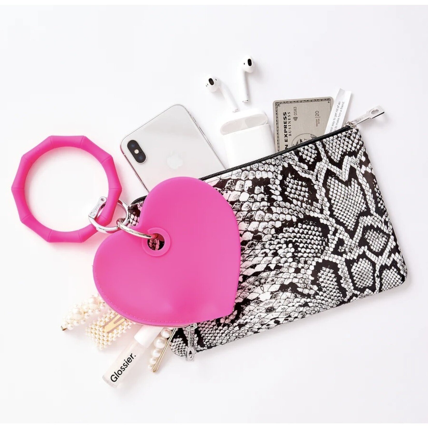 Oventure Silicone Heart Pouch Tickled Pink