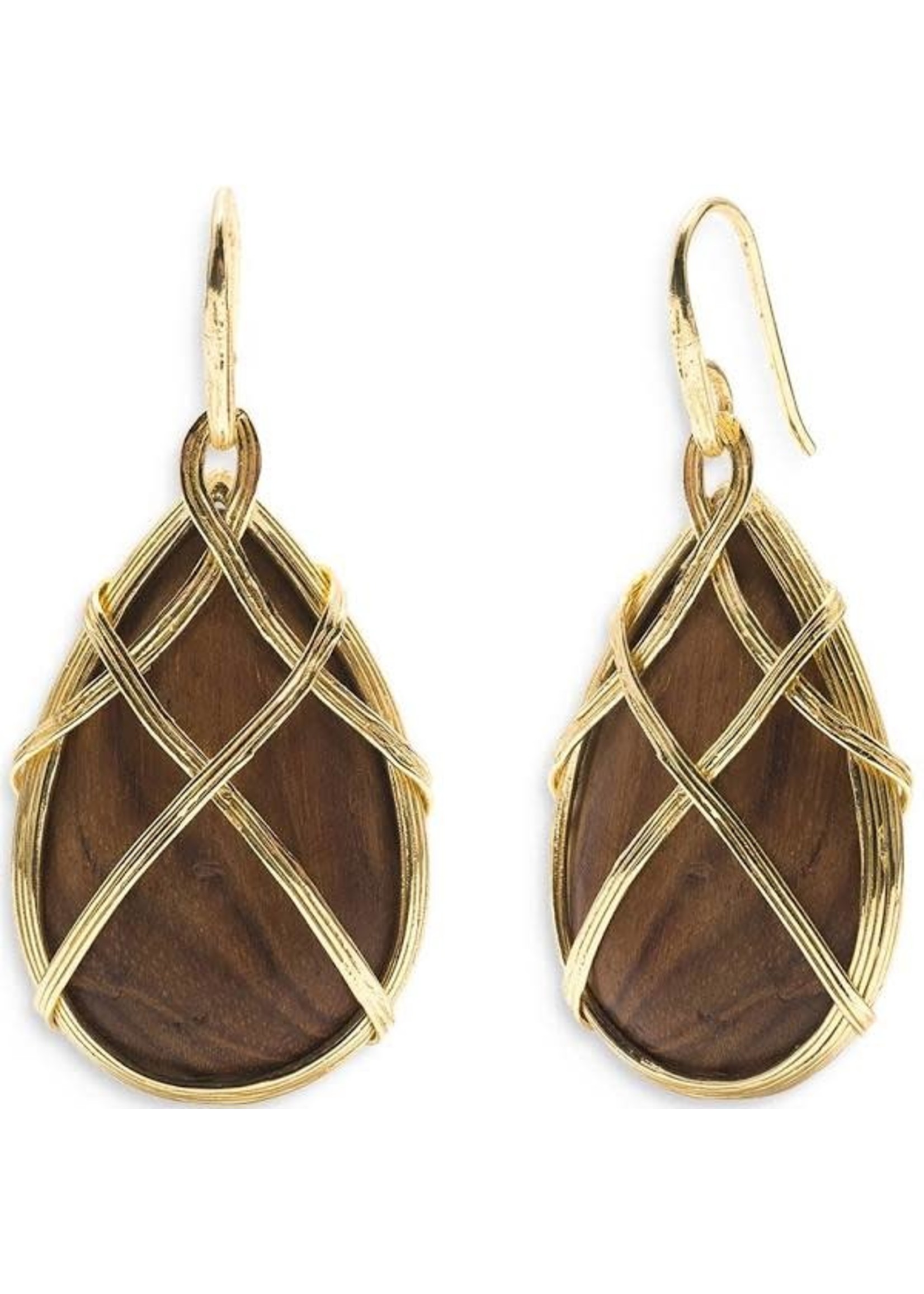 CAPUCINE DE WULF Earth Goddess Drop Earrings in Teak