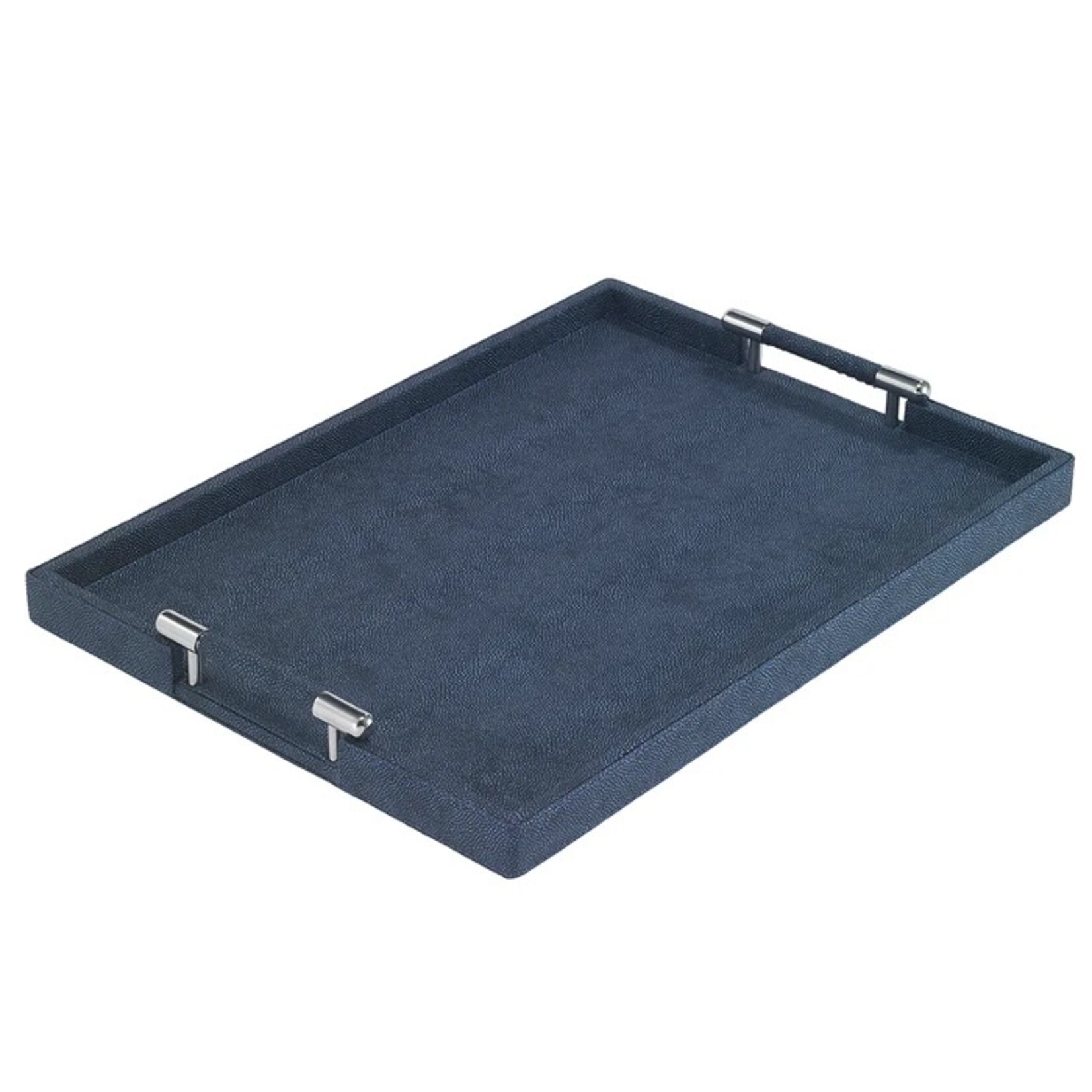 BODRUM Stingray Navy Rectangular Handle Tray