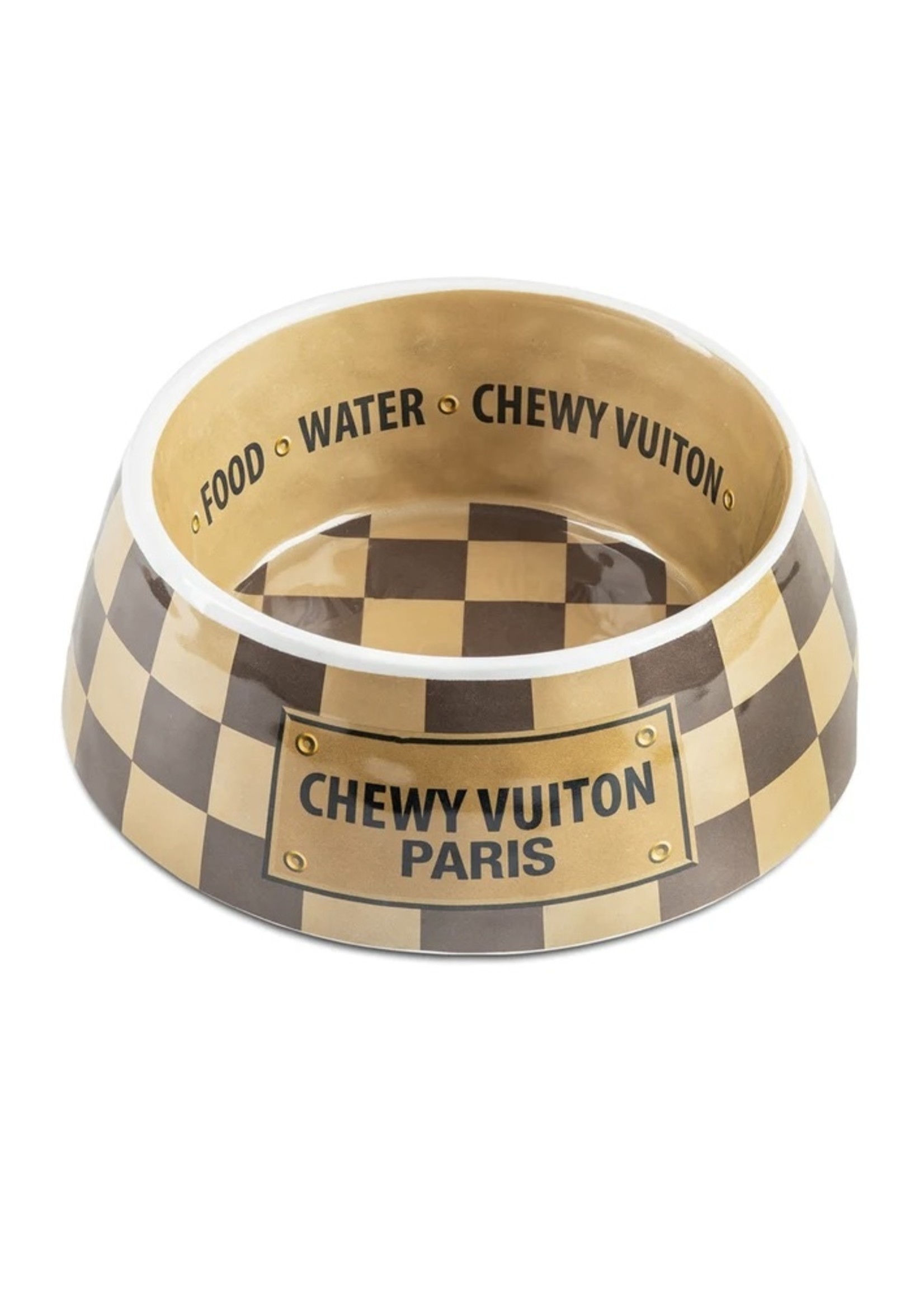 Haute Diggity Dog Checker Chewy Vuiton Bowl-Small