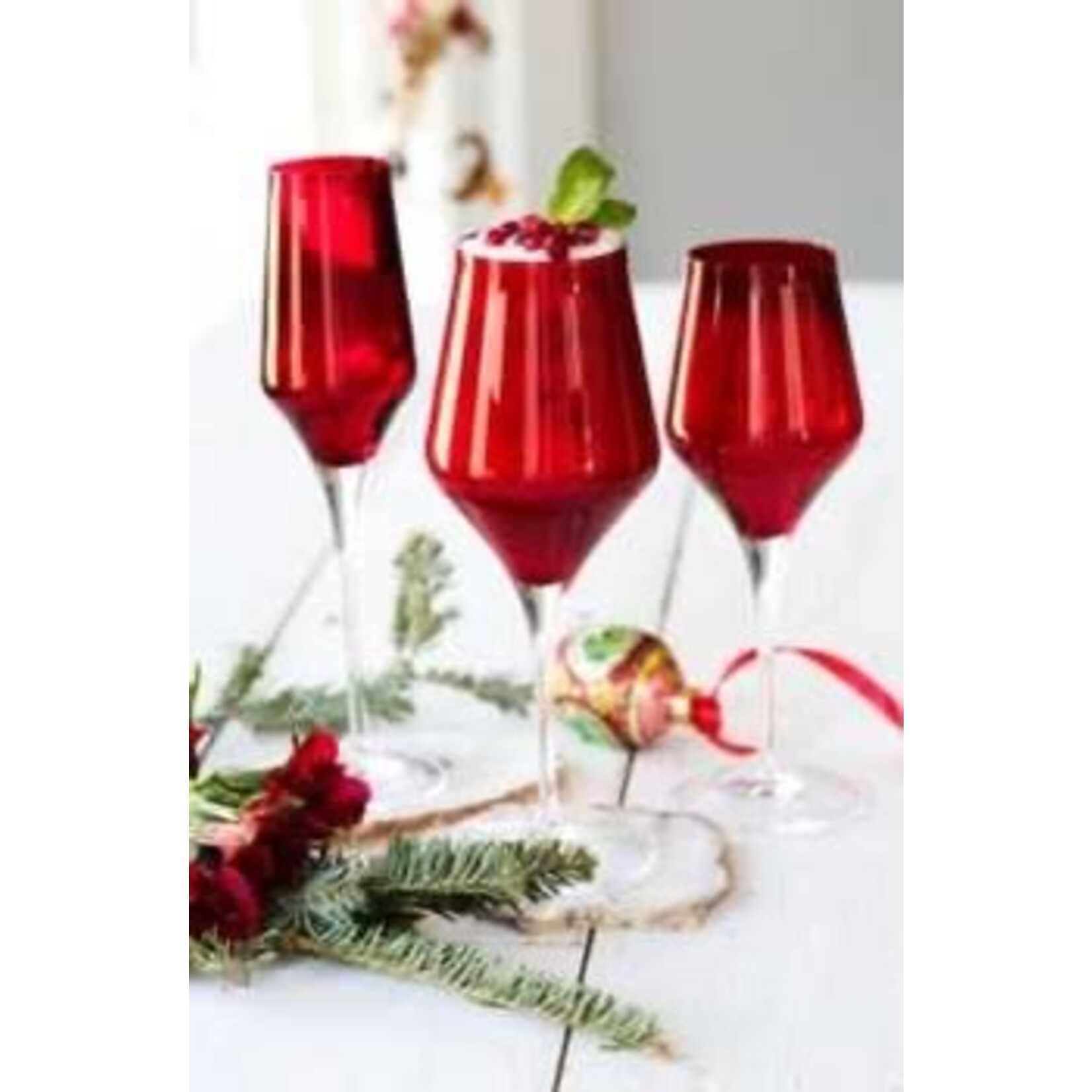 VIETRI Contessa Red Water Glass