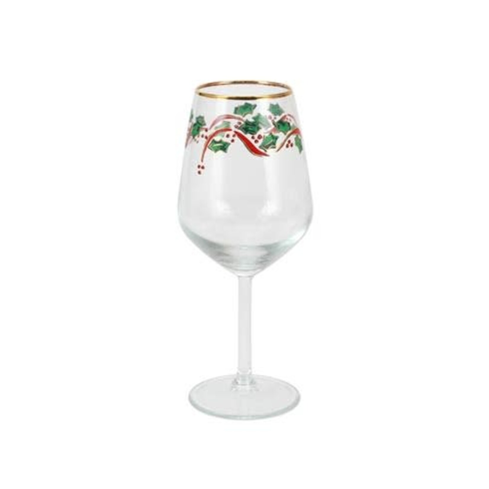 VIETRI Holly Wine Glass