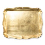 VIETRI Florentine Wooden Accessories Gold Rectangular Tray